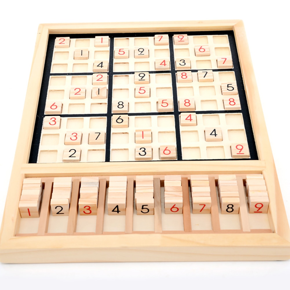 Sudoku Scacchi di legno Cifre 1 a 9 Giochi Da Tavolo Per Bambini di Età Giocattoli Educativi di Puzzle