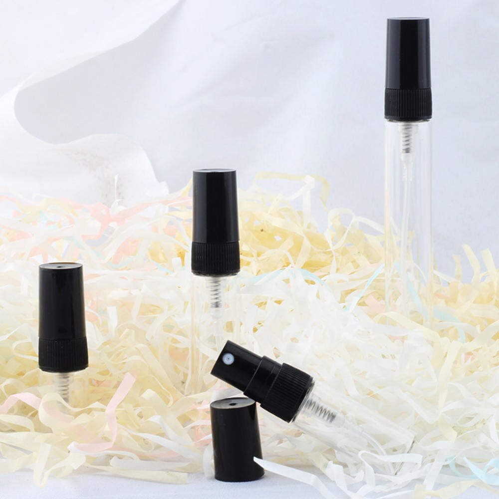 Mini frasco de Perfume pequeño vacío, 2ml, 3ml, 5ml, 10ml, botellas de vidrio portátiles en miniatura para pulverizar, muestra de cosméticos, 1 Uds.