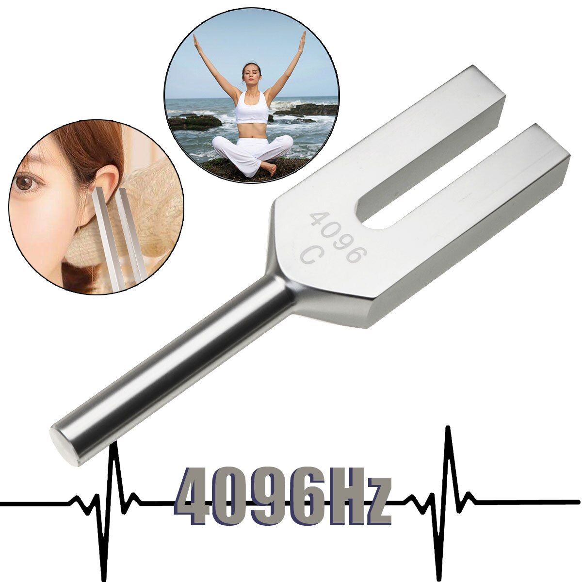 ZEAST 4096Hz instrumento de diapasón Musical de aluminio para sanación de vibración de sonido herramientas médicas