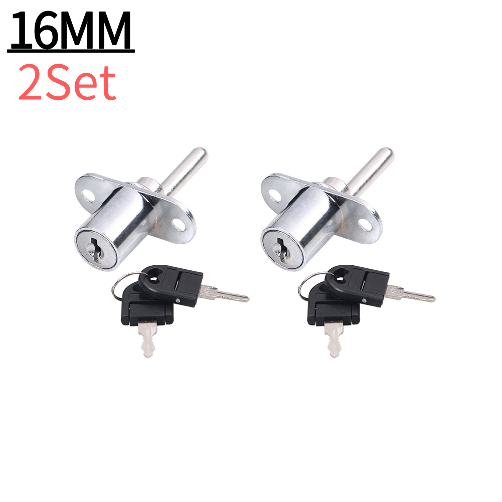 16/19mm Cam Cylinder Triple Lock Zinc Alloy Desk Cabinet Drawer Front Lock With Keys Office Desk Drawer Locks Furniture Hardware: Bronze