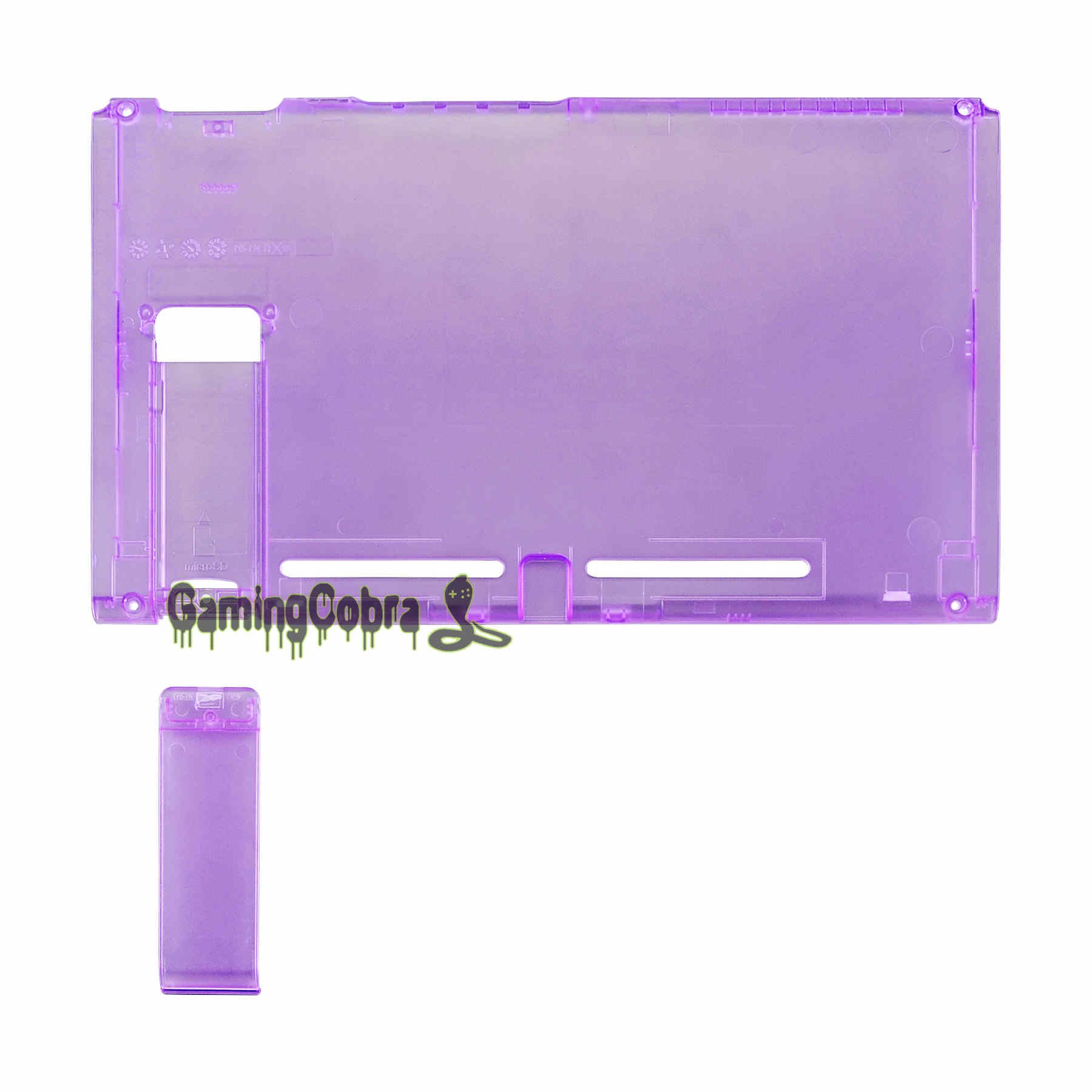 Custom Transparante Console Back Plaat Diy Behuizing Shell Case Voor Nintendo Switch Console Met Kickstand: Clear Atomic Purple