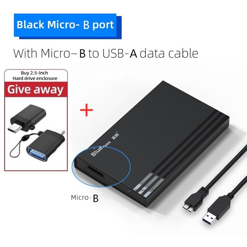 Custodia per HDD blueinfinite SATA a USB 3.1/3.0/2.0 10Gbps custodia per HDD esterna SATA portatile da 2.5 pollici tipo C 3.1 custodia per HDD esterna: MR23S B-A 3.0 CU01