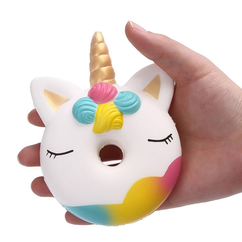 Kawaii Eenhoorn Donut Squishy Langzaam Stijgende Simulatie Brood Geurende Squeeze Toy Stress Relief voor Kid Xmas