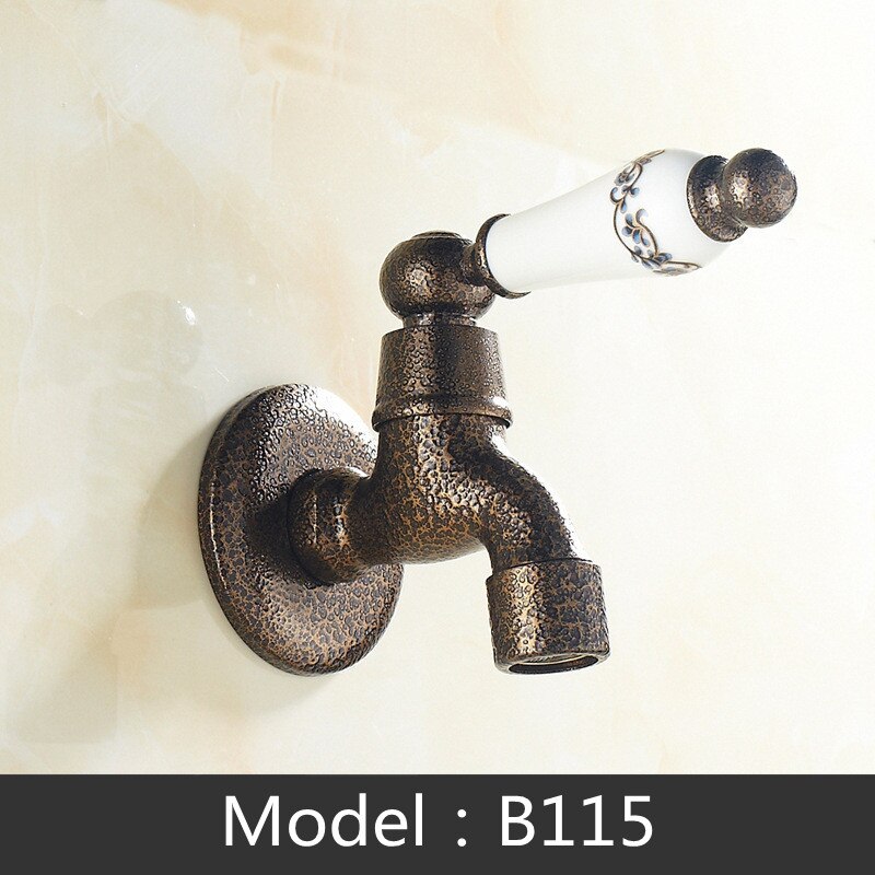 Variety Brass Lengthen Wall Mounted washing machine Bibcock Decorative Outdoor Garden Faucet one-in and two-out single cold Taps