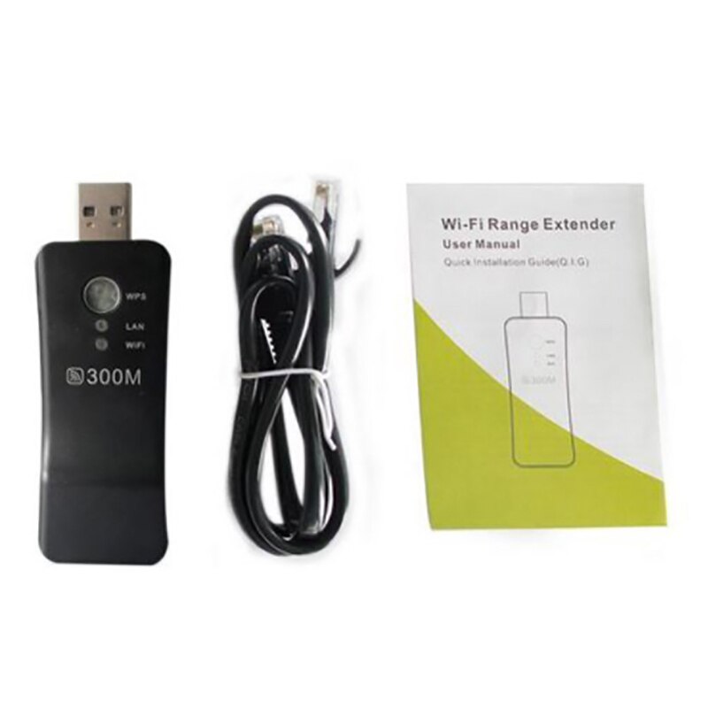 Wireless Wifi Adapter, 300Mbps Wireless TV WiFi Router Network Card RJ-45 Wi-Fi WPS Repeater AP Mode