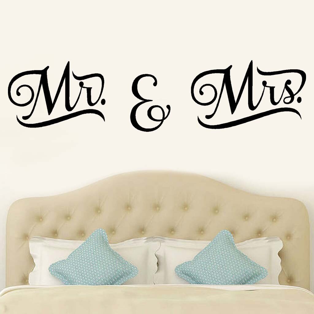 PVC Mr Mrs Wall Stickers DIY Bedroom Living Room Wall Sticker Home Refrigerator Modern Home Decor Removable Decal Wall Art