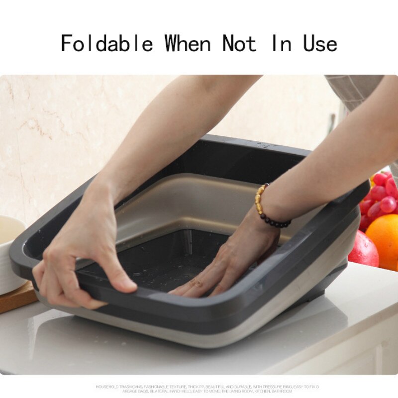 Portable Folding Bucket Foldable Basin Fishing Camping Car Wash Bucket Vegetable Fruit Basin Household Kitchen Cleaning Supplies