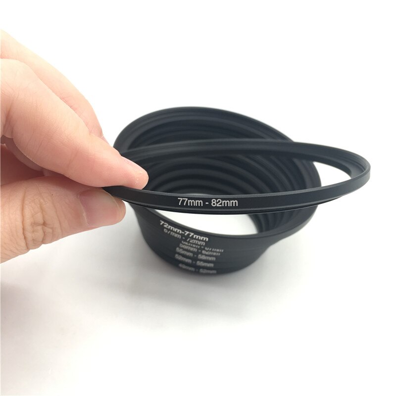 Metal Step Up Rings Aluminum Universal Lens Adapter Filter Set 37-49-52-55-58-62-67-72-77-82mm