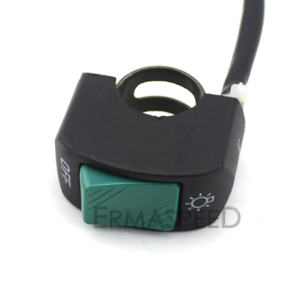 Interrupteur universel pour moto et Scooter, bouton-poussoir On-Off pour guidon, contrôleur 12V, 7/8 pouces, 22mm: green