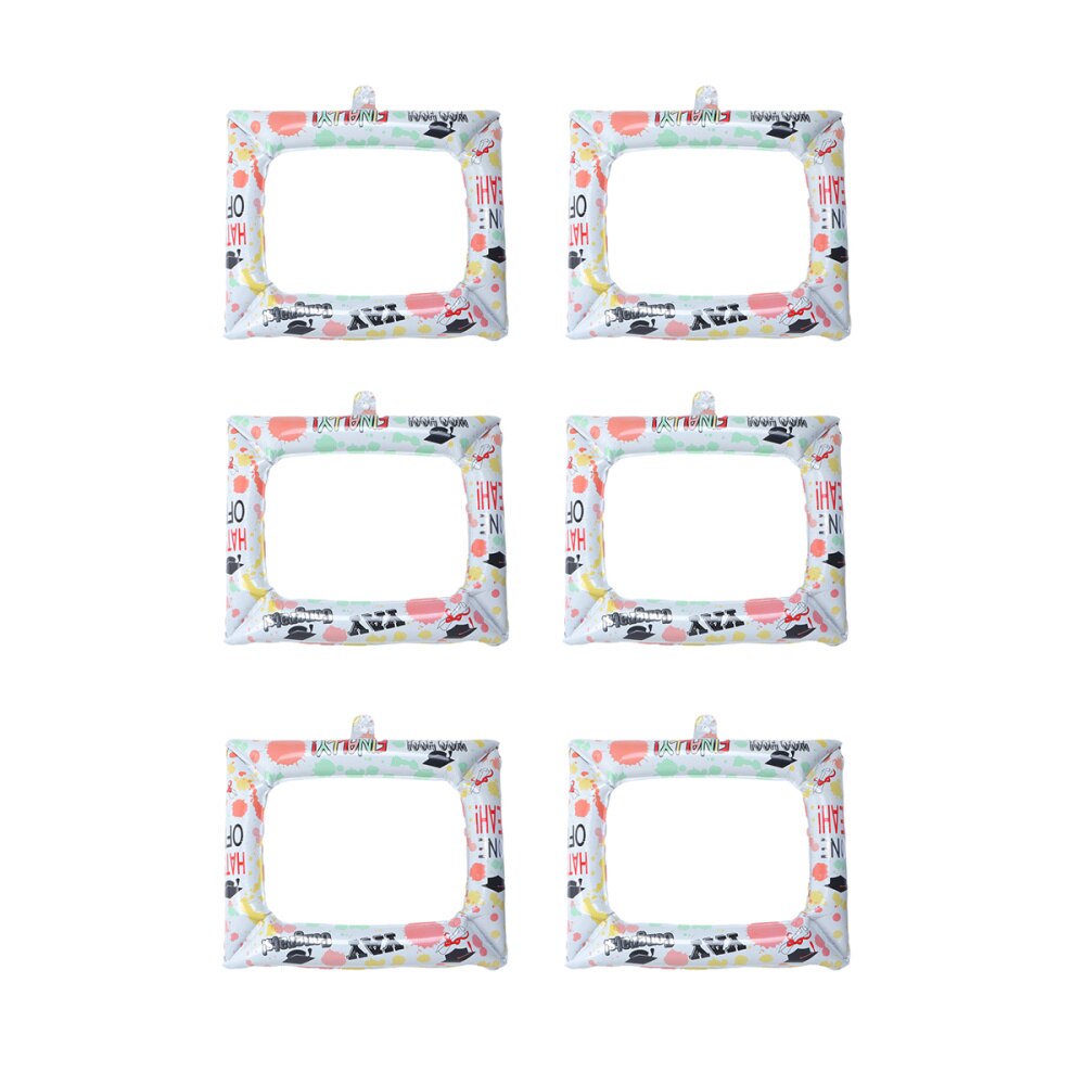 3pcs Graduation Photo Frame Inflatable Photo Booth Prop Balloons School Party Selfie Supplies Decoration for Students: As Shown 1