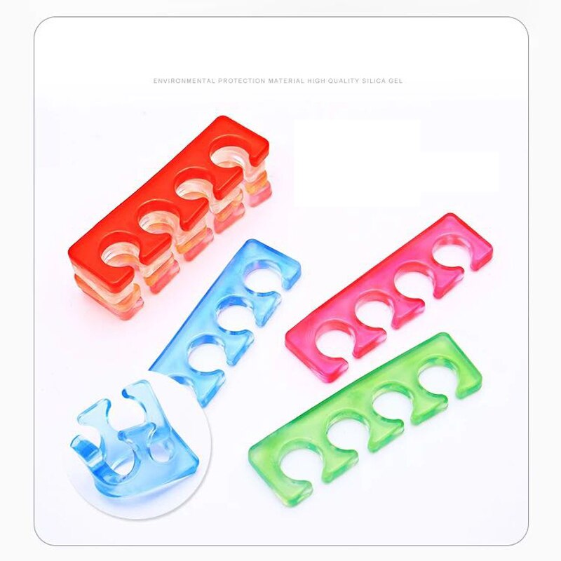 2 Stks/zak Siliconen Teen Separator Zachte Spacer Wasbare Nail Care Siliconen Vinger Separator 1 Paar Voor Manicure Pedicure Art Tool