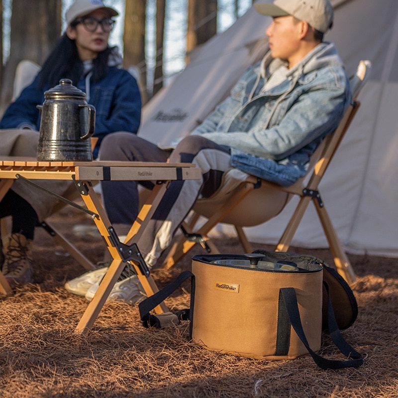 Naturehike Kit Cuisine Camping 4 Pièces - Poêle, Bouilloire Et Marmite Antiadhésives Légères Avec Sac Filet