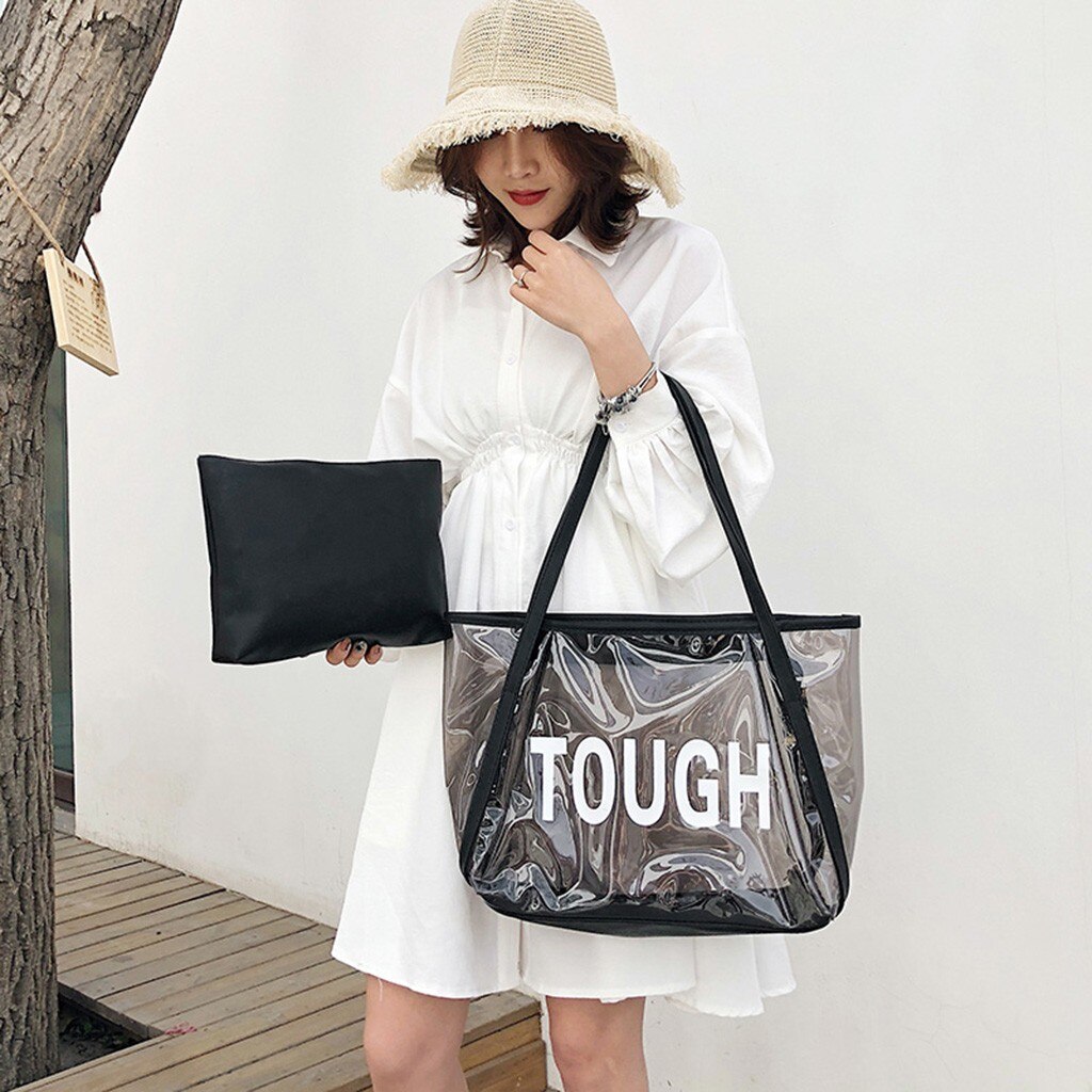 Women Ladies Transparent Crossbody Messenger Handbag Waterproof Beach Bags for women luxury brand Bag Сумка Женская
30