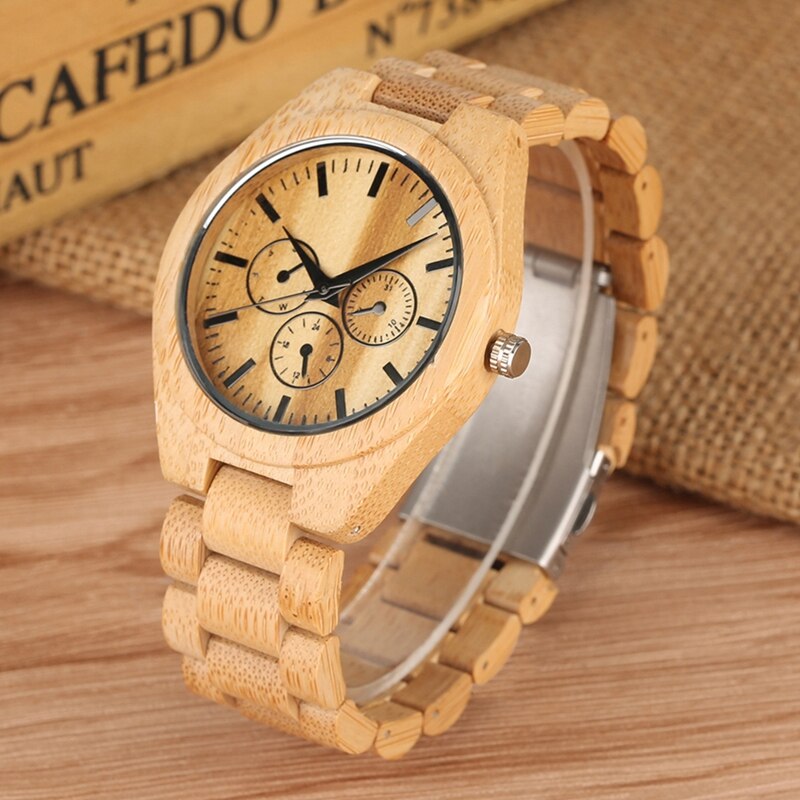 Montre en bois Ultra-léger Couple montres hommes horloge mâle plein bambou bois Bracelet Quartz Souvenir pour homme femmes luxe reloj