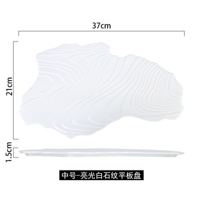 Western Plate Black Irregular Shape Steak Plates Restaurant Food Decoration Plate Swing Fruits tray Porcelain Dish: 02