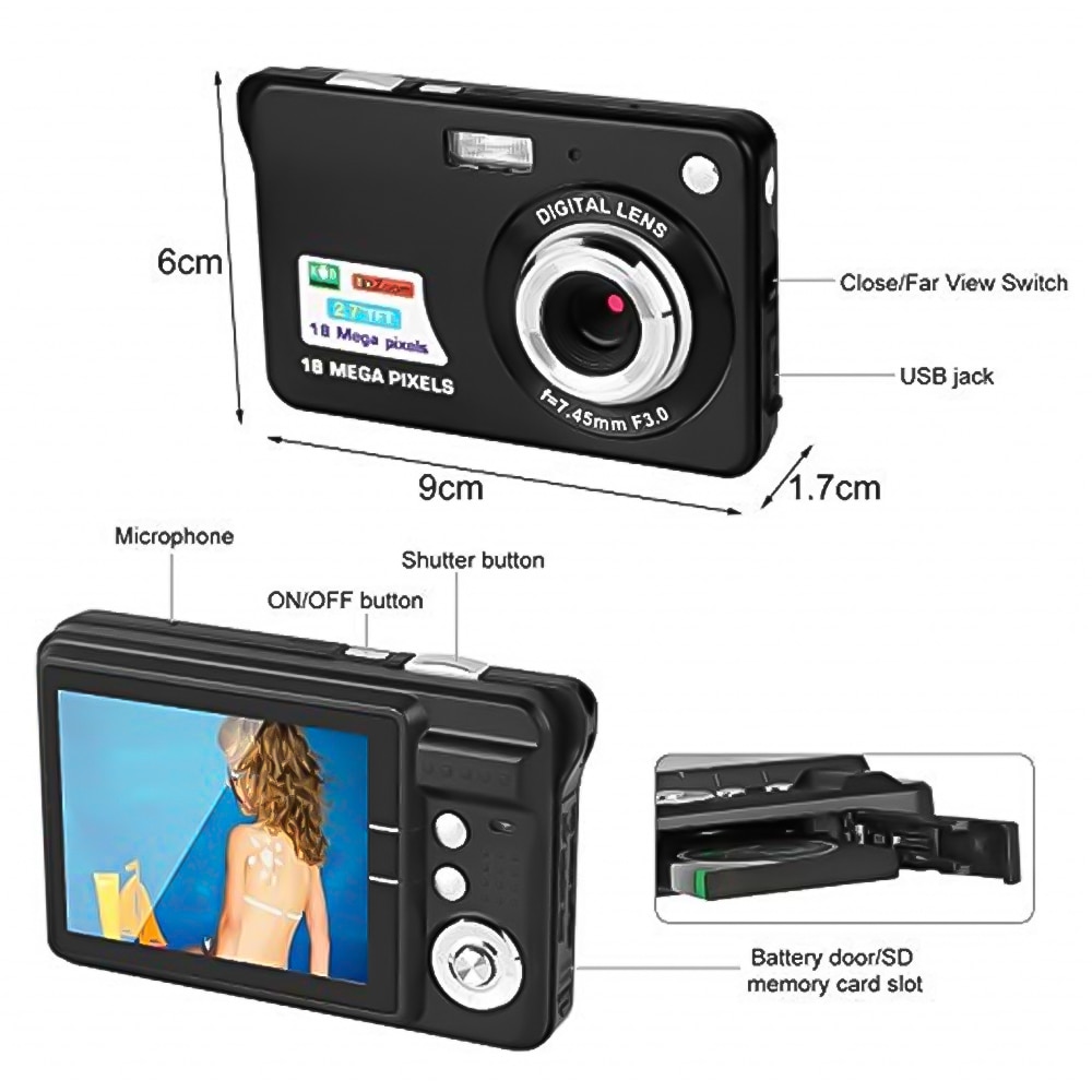 freundlicher Tragbare Mini Kamera 2,7 "720 P 18MP 8x Zoomen TFT LCD HD Digital Kamera Video Camcorder DV Anti -schütteln Foto Für freundlicher