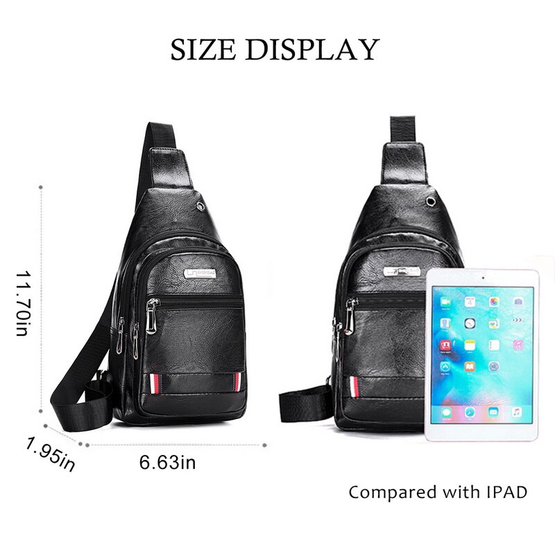 waterproof Male Chest bag Leather Crossbody Bags High Capacity Chest Bag Travel Shoulder Pack For Men Bolsos