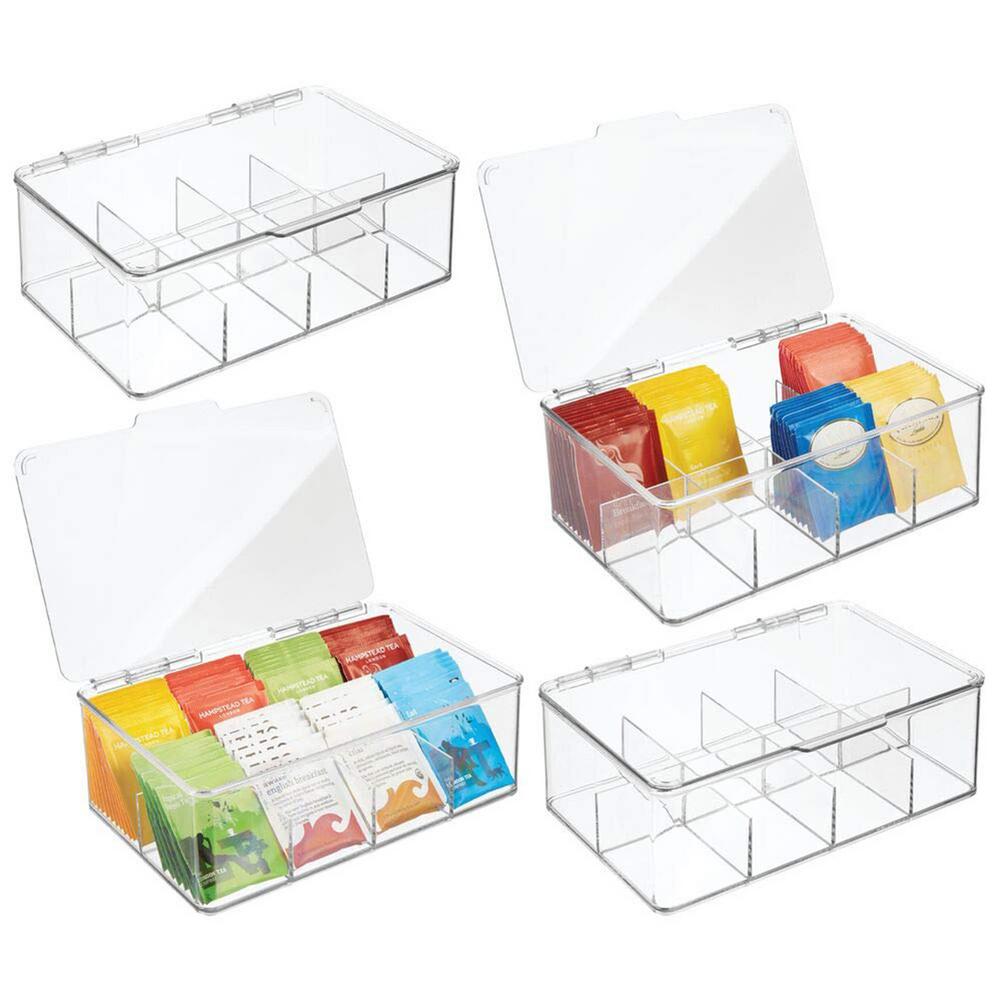 Household storage box acrylic tea bag box with eight compartments