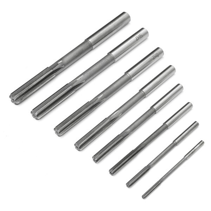 8 unids/set mango recto escariador de precisión H7 HSS tirando mano Set de fresas herramienta de corte 3/4/5/6/7/8/9/10mm para diámetro de herramientas