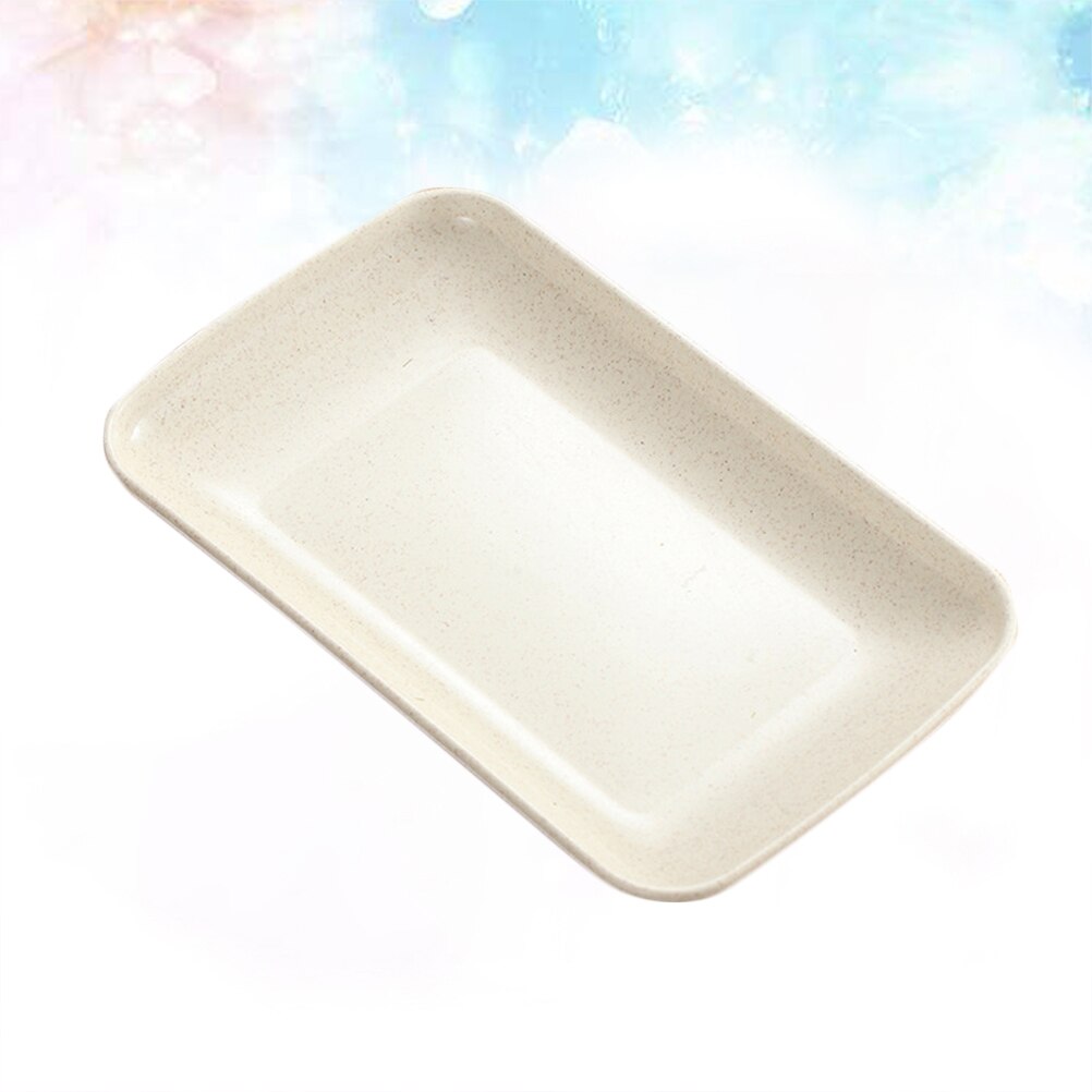 4pcs Dinner Plate Food Grade Lightweight Eco-friendly Dinner Dish for Home Hotel Restaurant: Beige