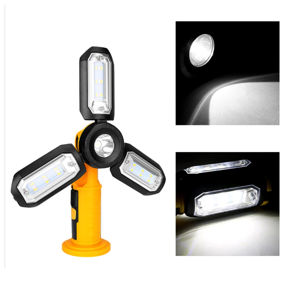 USB rechargeable led work light 3 kinds of deformation lighting, outdoor camping adventure night fishing repair emergency light