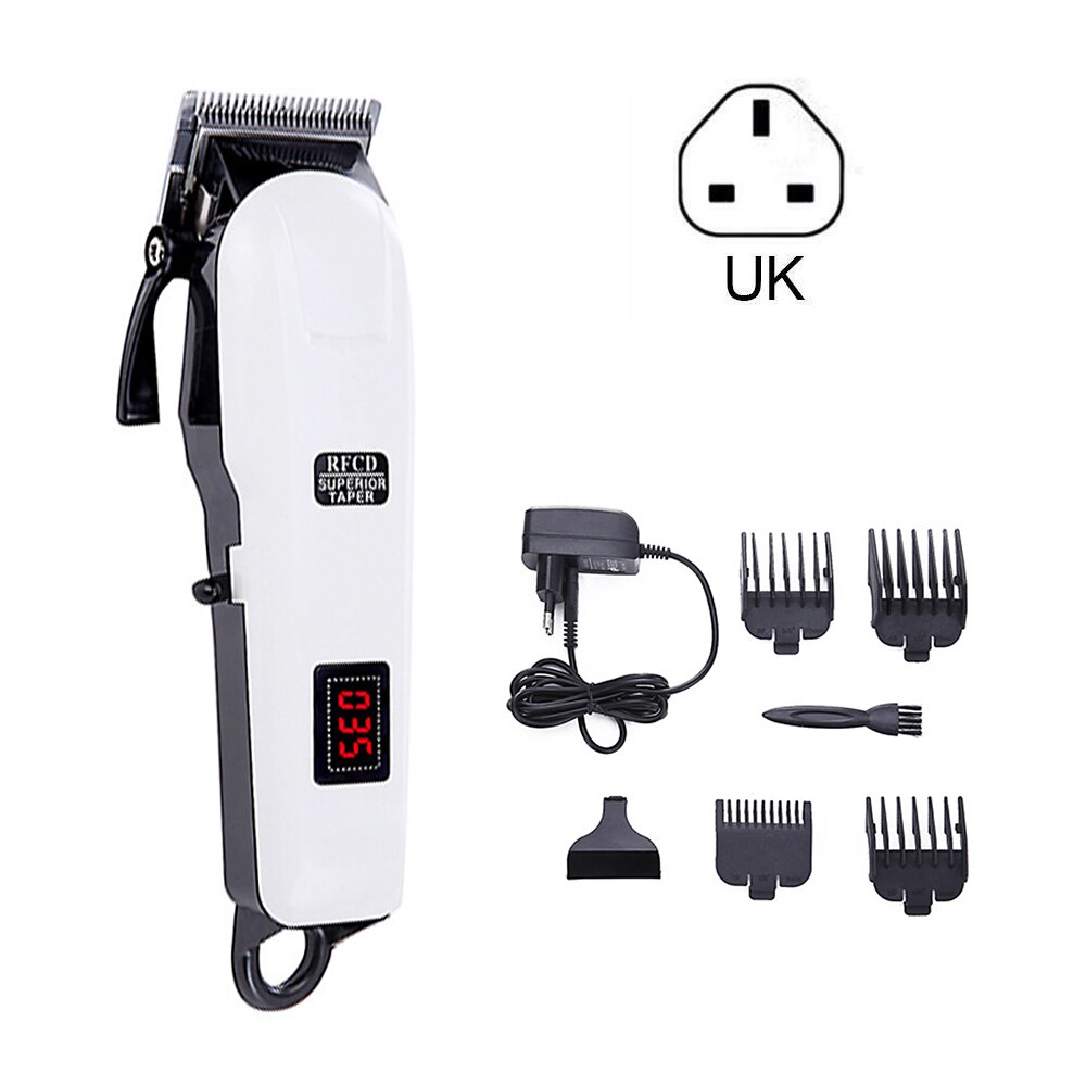 Tondeuse Professionele Tondeuse Mannen Draadloze Oplaadbare Kapper Schaar Scheermes Kapsel Machine Draadloze Clipper: UK