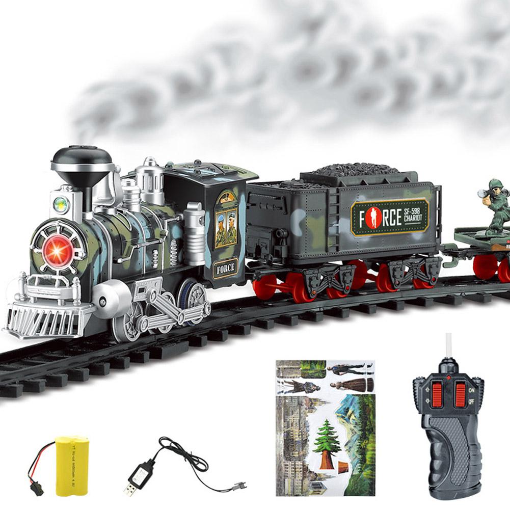 Il più nuovo treno elettrico dinamico a vapore RC Track Set modello di simulazione giocattolo per bambini giocattolo ricaricabile per bambini telecomando