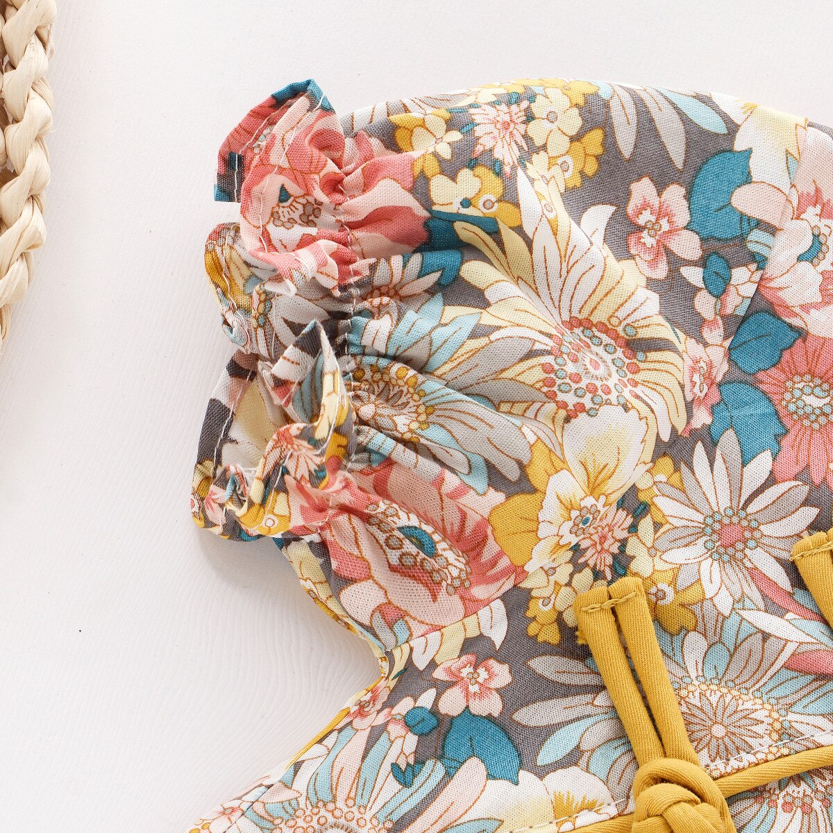 Baby Jumpsuit Zomer Baby Meisje Jongen Katoen Bodysuit Korte Mouwen Kleding Bloemen Zachte Set Chinese Stijl Romper Kinderen Kleding