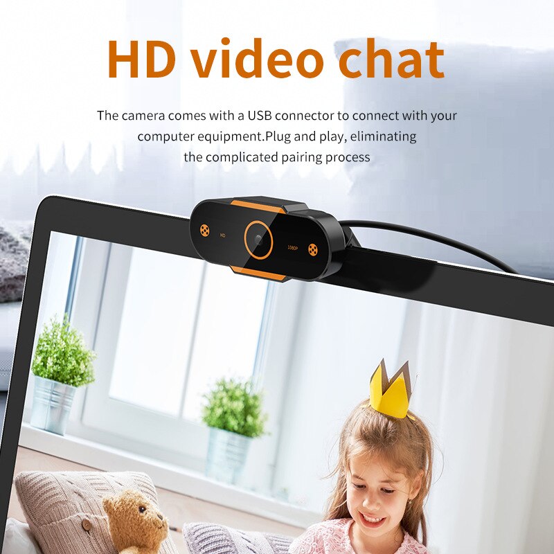 Hd 1080P Webcam Mini Computer Pc Webcam Met Usb Plug Draaibare Camera 'S Voor Live-uitzending Video Bellen Conferentie Werk