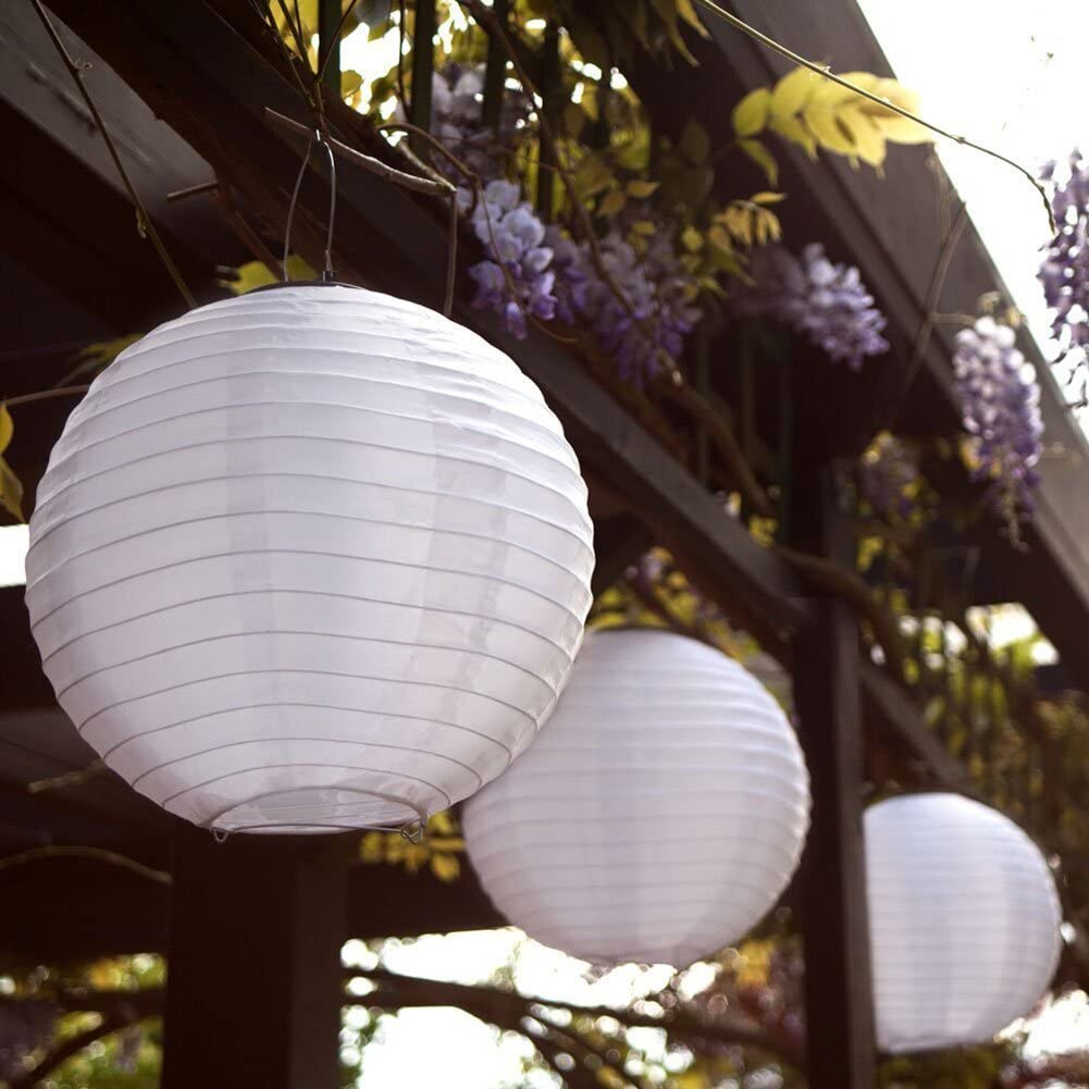 10pcs/lot White Chinese Paper Lanterns Ball 20cm 30cm Hanging Round Lantern for Wedding Birthday Party Eid Ramadan Decorations