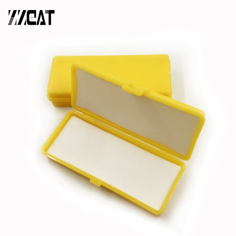 Voorbereid Objectglaasjes Doos Optische Glas Stage Kalibratie Slide Micrometer Plastic Opbergkast Doos Met Spons