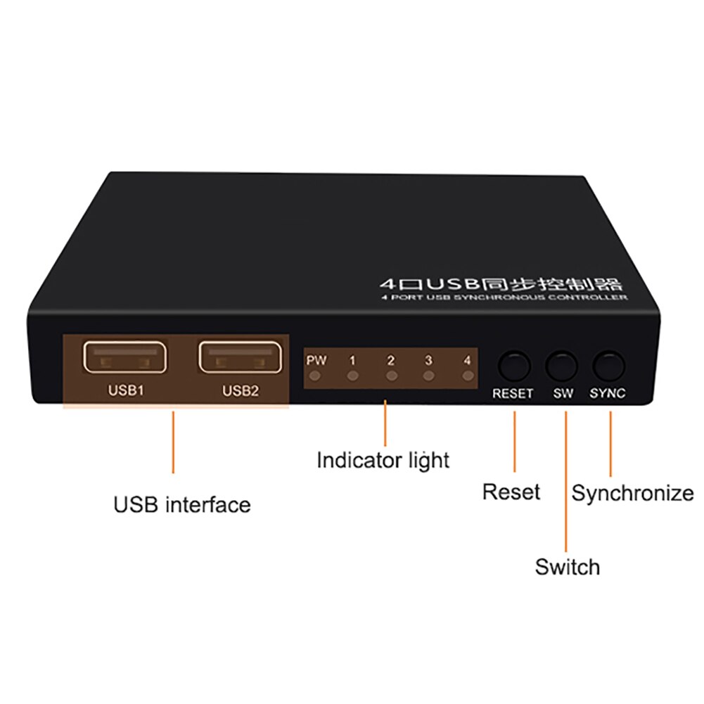 4 Port USB Synchronizer Controller Kvm-switch für USB Tastatur Maus Sharing für Windows Linux Unix Android Dos Netware OS