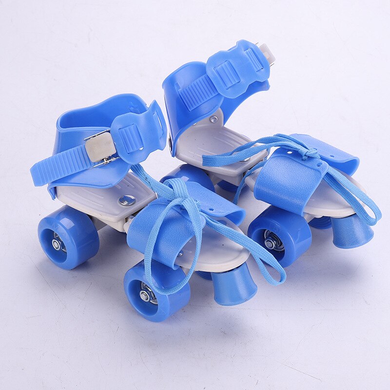 Rodillo de nivel de entrada para niños, zapatos con Botón de Apagado de seguridad, Material de resistencia, deslizantes gratis, tamaño ajustable: blue