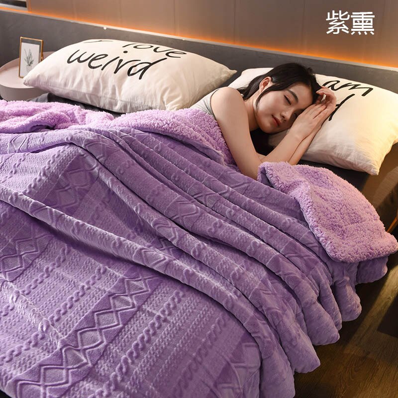 Flanellen Deken Effen Winter Worp Deken Sofa/Bed/Vliegtuig Reizen Dikke Deken Kleur Sprei Super Warme Zachte