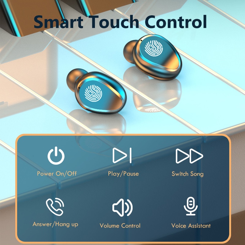 H & A TWS 5.0 casque sans fil Bluetooth écouteur avec Microphone sport étanche contrôle tactile sans fil écouteurs casques