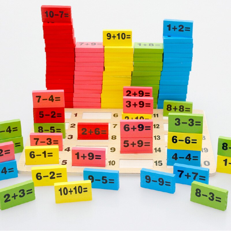 Bloques de dominó matemáticos para niños, 110 Uds.