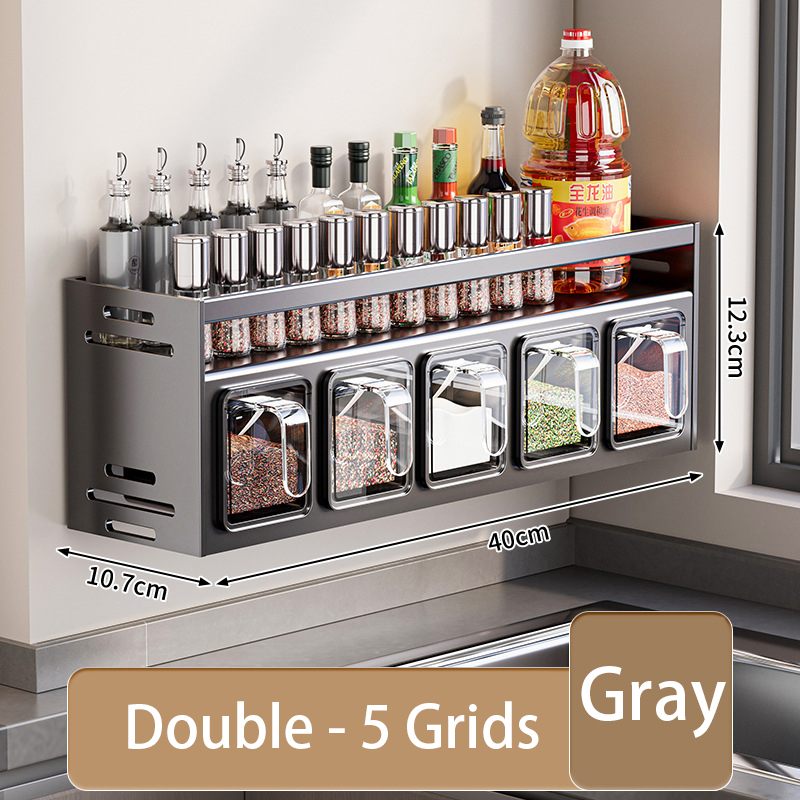 Kjøkkenkrydder krydderhylle veggmontert krydderhylle kjøkkenvegghylle multifunksjonelt oppbevaringsstativ til kjøkken: Lys gul