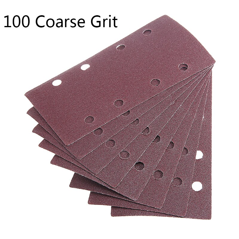 10Pcs Hook and Loop Sanding Paper Punched Sheets Sandpaper Abrasive Paper 40-400 Grit For 1/3 Sanders Sanding Polishing