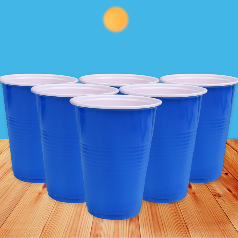 Bar Game Cups PP Bar Party Ping-Pong Game Cups Funny Beer Game Supplies (16oz, 12pcs Cups, 12pcs Ping-Pong): Dark Blue