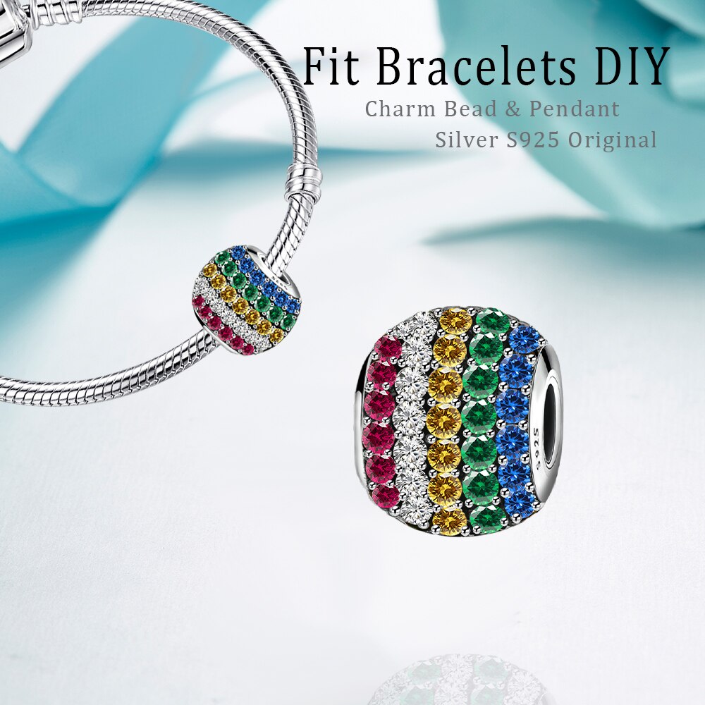 Summer 925 Sterling Silver CZ Bead DIY Fit Women Charms Silver 925 Original Bracelets Beads For Jewelry Making