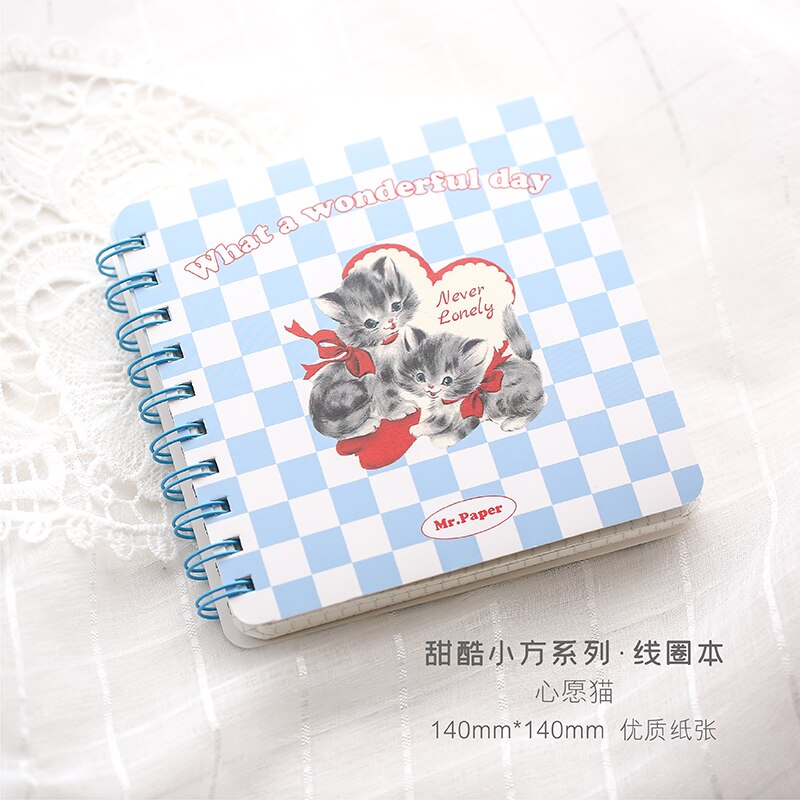 College Ruled Spiral Notebook-Lined Journal with Hardcover, 140*140mm, 128 Pages, Strong Twin-Wire Binding with Premium Paper: sky blue