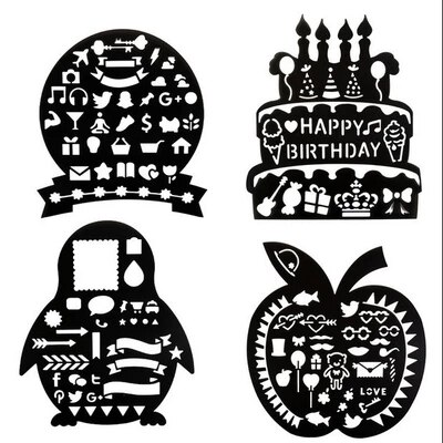 Theme Lace Ruler Diy Handmade Drawing Template Openwork Student Stationery Tool Material Board Plastic 3 Years Old