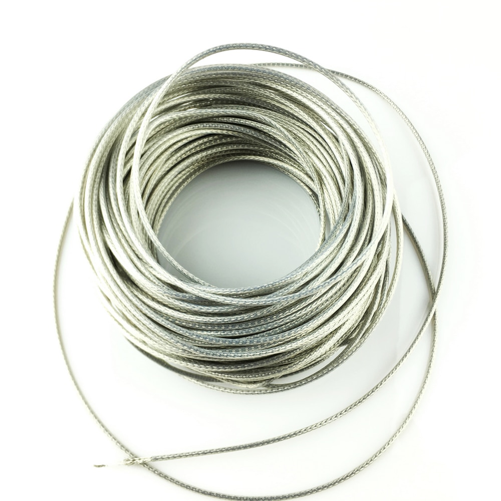 Ptfe iltfri kobber forsølvning flettet skærmet ledning til elektrisk guitar bas pr. meter (  #0056 )  lavet i korea