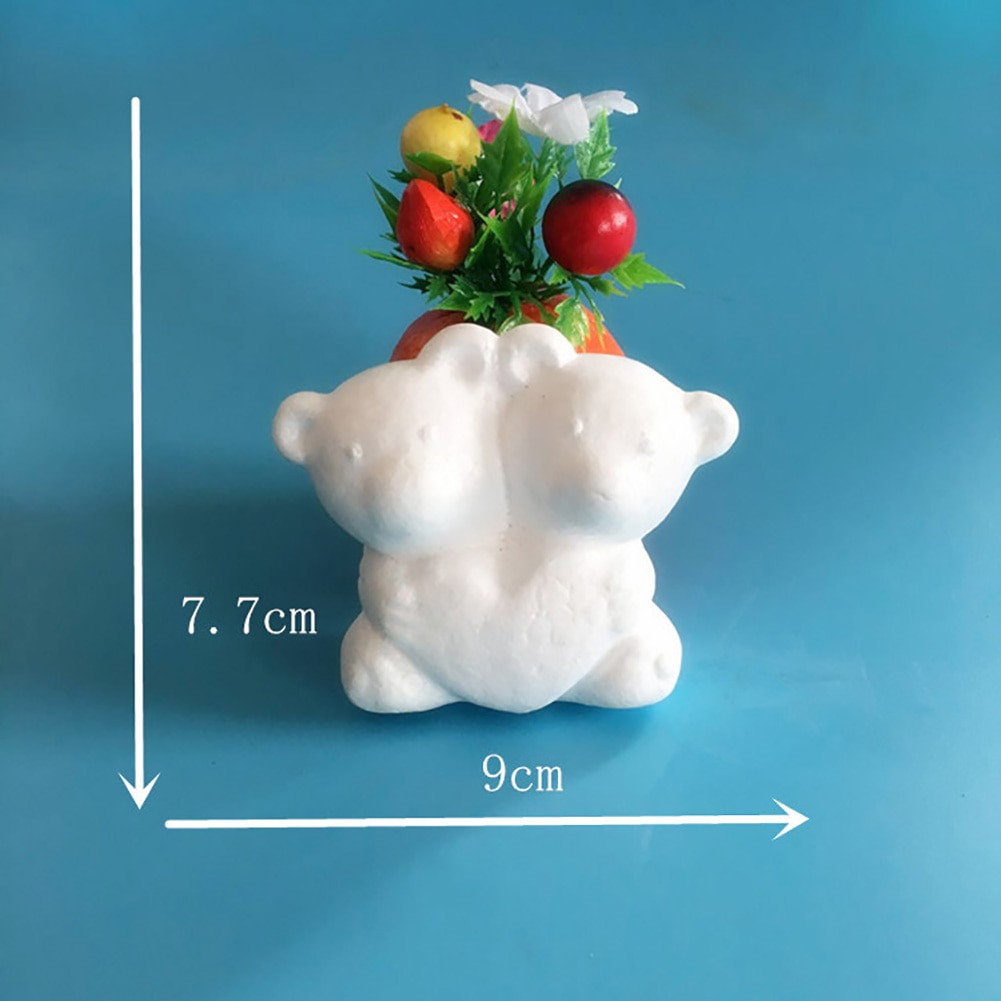 Mousse de polystyrène 2 pièces | Animal Double ours blanc bricolage, artisanat de modélisation, jouets pour fête de noël, décoration de mariage, de nouvel an