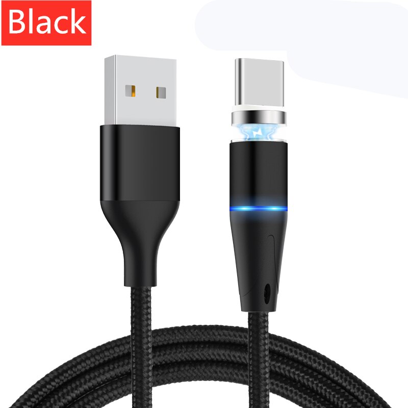 Magnetische Usb-kabel Voor Huawei Samsung Type C Opladen Usb C Magneet Kabel Micro Usb Mobiele Telefoon Draad Koord Voor iphone Telefoon Kabel: black 1plug 1cable / 1m for micro