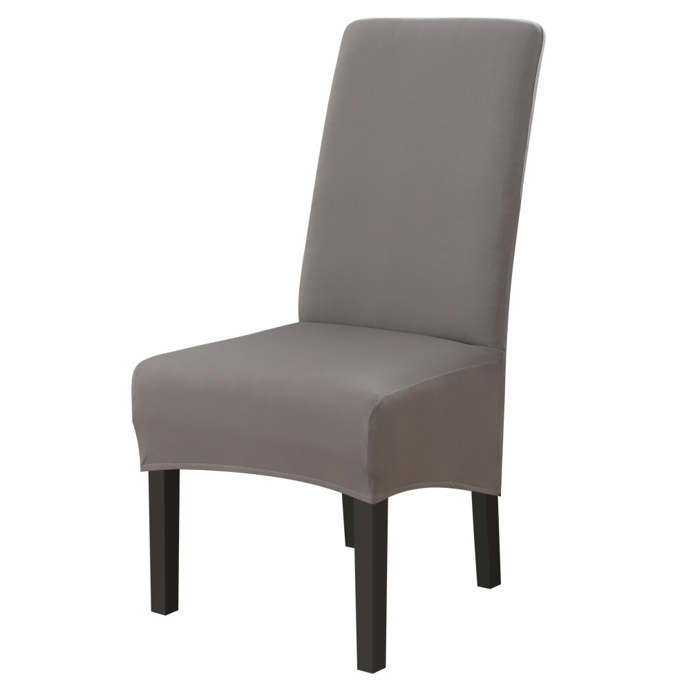 Xl storlek lång rygg rygg stolsöverdrag spandex tyg stolsöverdrag restaurang hotell fest bankett säte slipcovers: Grå