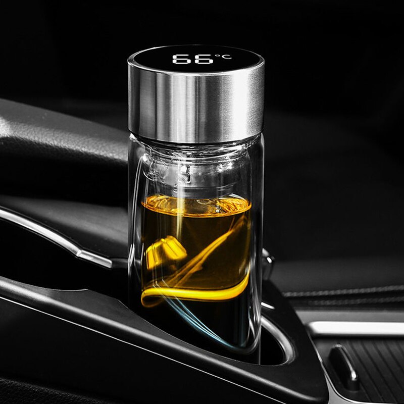 Smart Glass Water Bottles Digital Temperature Display Thermal Water Cup Drinkware Waterbottle Vacuum Bottle 350ML 450ML