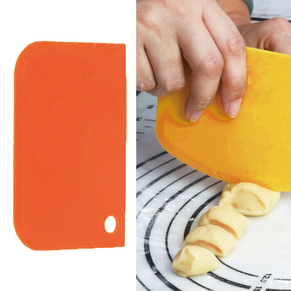 3 stk/sett plastdeigkniv glasur fondantskrape taggete kant vanlig glatt kakepadle kakespader baking konditorverktøy