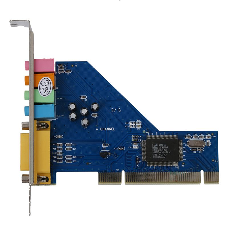 4 canais c-media 8738 chip 3d o estéreo interno pci placa de som win7 64 bit: Default Title