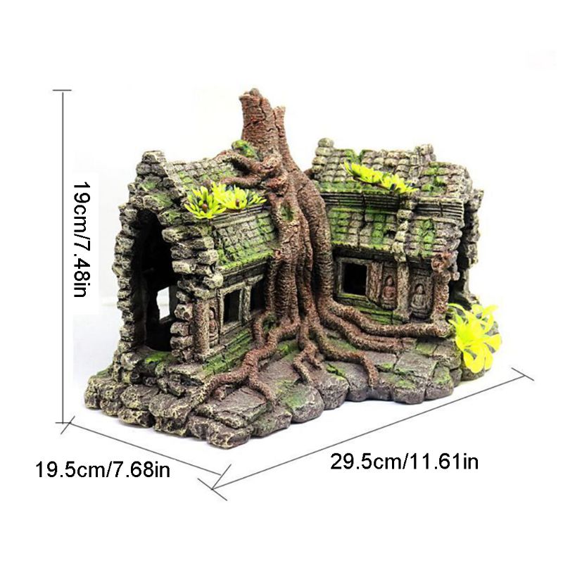 Résine Imitation bois racine maison ruines Aquarium ornement aquarium aquarium décoration Aquarium accessoires aquarium décor
